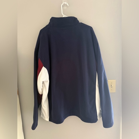Graphite Sport Fleece Pullover Sweater Mens SZ XL Red White Blue New Pockets - Picture 5 of 7